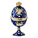Apropos Hand-Painted Vintage Style Faberge Egg with Rich Enamel and Sparkling Rhinestones Jewelry Trinket Box (Royal Blue)
