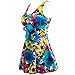 wantdo Women's Plus Size One Piece Swimsuit Floral Printed Swimdress Cover Up Skirtini Bathing Suit