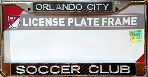 Orlando City SC Lions Chrome Metal LASER CARBON Fiber style License Plate Tag Frame Cover MLS Soccer Football Club
