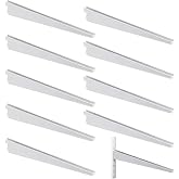 Yalikop 10 Pack Adjustable Shelf Brackets for Double Track System Closet Organization Heavy Duty Wire Shelf Brackets (White,9 Inches)