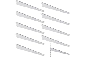 Yalikop 10 Pack Adjustable Shelf Brackets for Double Track System Closet Organization Heavy Duty Wire Shelf Brackets (White,7 Inches)