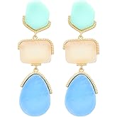 Acrylic Geometric Earrings Multilayer Resin Earrings Long Drop Dangle Earrings Acetate Tassel Earrings Long Pink Cute Jewelry Design for Women