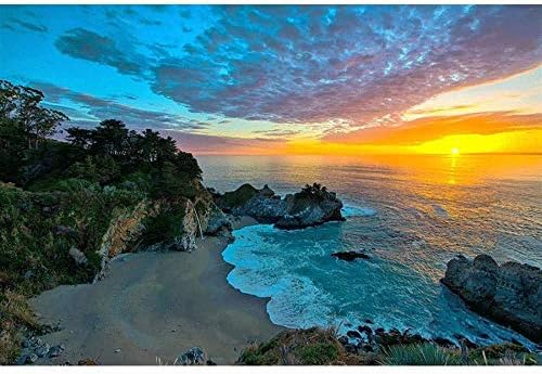 HANHJ 1000 Piece Jigsaw Puzzle For Adult Large Wooden Decompression Game Difficulty Funny, Sunset Scenery By The Sea Diy Wooden Puzzle Kids Toys,Puzzle
