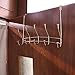 2pcs Mebbay Over The Door 10 Hooks Rack, Heavy Duty Door Hanger Organizer for Clothes Towels, Silver