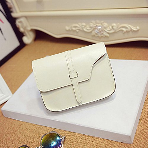 Crossbody Bag,Clearance! AgrinTol Women Girl Shoulder Bag Faux Leather Satchel Tote Handbag (White)