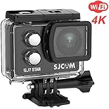 SJCAM SJ7 Star Wifi Action Camera, 4K@30FPS Ambarella A12 Chipset/2" TouchScreen/Sony Sensor/ Wireless Remote Control supported /Gyro Stabilization,Waterproof Underwater Camera （Case Included）- Black