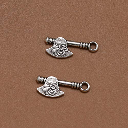 FENICAL 20pcs Cute Charms Axe Shape DIY Handmade Accessories Necklace Pendants Jewelry Making Supplies for Party Favors Decorations (Antique Silver) - Thumbnail 5