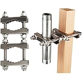 Paquete de 2 abrazaderas de mástil de antena doble, bloque de mandíbula en V de acero inoxidable 304, soporte de poste de ant