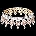 Stuff Crystal Crown Tiaras Prom Party Wedding Bridesmaid Hair Piece with Bobby Pins (Champagne)