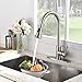 KINGO HOME Modern Commercial High Arc Stainless Steel Single Lever Handle Pull Down Sprayer Brushed Nickel Kitchen Faucet, Kitchen Sink Faucet with Deck Plate