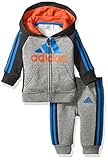 adidas Baby' Zip Hoodie and Pant Set, Black Heather, 24 Months