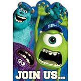 Amscan Monsterrific Disney Monsters University Birthday Party Invitation Cards, Blue, 6 1/4