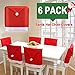 Christmas Chair Covers Santa Hat Chair Back Covers Xams Chair Covers Caps Slipcovers Set for Christmas Festive Home Dinner Table Chairs Decoration Kitchen Party Decor (1-6Pack)