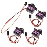 AmoVee 4pcs MG90S Gear Micro Servo for RC Helicopter Plane Boat Car + Horns