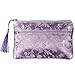 kilofly 2 pc Chinese Silk Brocade 2 Zipper Pocket Tassel Jewelry Bag Gift Pouch set2 C