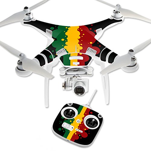 MightySkins Decal Skin Wrap For DJI Phantom 3 Standard Drone - Rasta Flag Design, Protective Vinyl Sticker - View #10