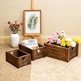 Wickerfield Large Wooden Box Plant Basket Gift Crate Brown 38x28x18 cm view 2