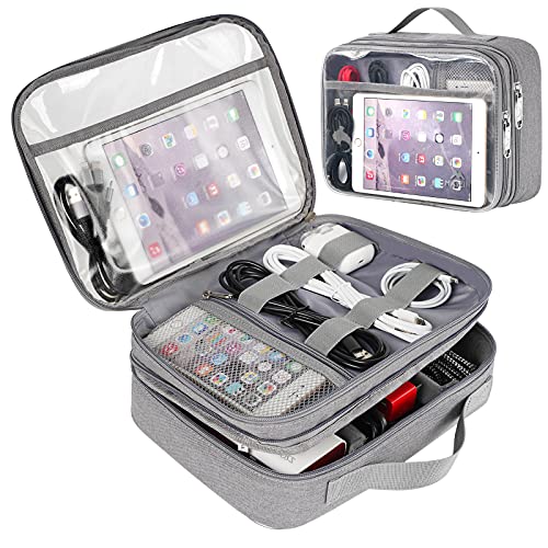 Clear Electronics Organizer, Matein Travel Cable Organizer Bag Large