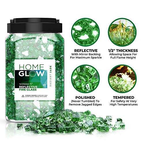 HOMEGLOW Fire Glass. Reflective Tempered Fireglass for Gas or Propane