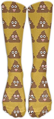 Poop Emoji Pattern Unisex Crew Cotton Athletic Sock Running Socks Tube Socks