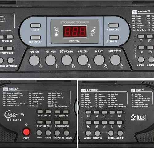 Hricane 61 Keys Piano Keyboard with Microphone Piano Notes Electronic Lectern Gift for Beginner Young Adult Man Women