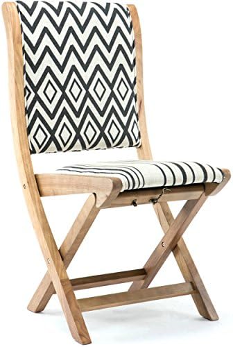 Solid Wood Frame Chevron Patterns Conveinently Foldable Chair