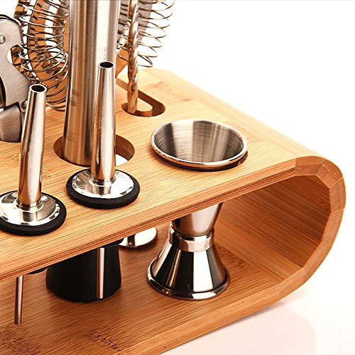Artcome Cocktail Kit 26-teiliges Mixology Barkeeper Kit Edelstahl Cocktail Shaker Set Bar Werkzeugset mit Holzständer… – Bild 5
