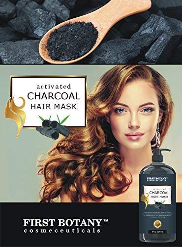 Activated Charcoal Hair Mask, 9 fl. oz. Restorative Hair Mask, Deep Conditioner for Damaged & Dry Hair, Promotes Natural Hair Growth, Nourishes Scalp, Removes Residue Buildup, Detangler& Sulfate Free
