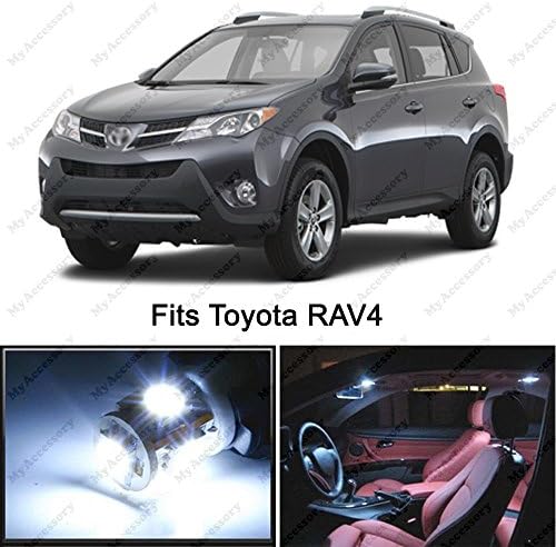 10 x Premium Xenon White LED Lights Interior Package Kit for Toyota RAV4 (2013-2016)