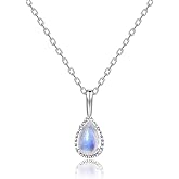 Gem's Beauty Moonstone Necklace New Beginnings Gift Meaningful Jewelry for Women Necklaces 925 Sterling Silver Moonstone Pendant Inspirational Gifts