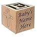 Glitzby Baptism - Christening - Dedication Keepsake - Personalized Baby Block Baptizm Gift Custom Engraved Wooden Baby Block for Boy & for Girl keepsake from godparent godmother