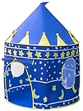 Matney Kids Playhouse Castle Tent — Includes Portable Carry Bag and Foldable for Travel, Indoor/Outdoor, Great for Backyard, Play Areas, etc (Blue)