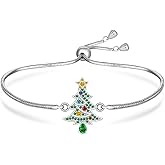 Talonior Christmas Tree Bracelet for Women S925 Sterling Silver Christmas Jewelry Colorful Tree X-Mas Gifts for Mom