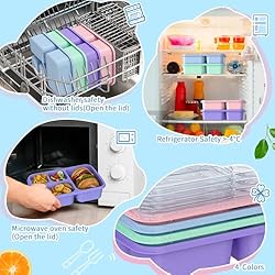 Bento Box for Adults and Snack Containers Set of 4
