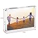 HESIN Acrylic Photo Frame 5 by 7 inch Double Sided Frameless Picture Frame Magnetic Acrylic Block Desktop Photo Display Holder with Gift Box Package Thickness 12+12mm (5