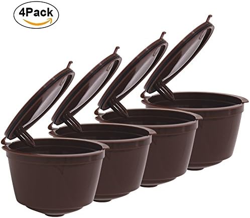 Reusable Refillable Coffee Capsules Cup Filter for Nescafe Dolce Coffee Pods (Brown)