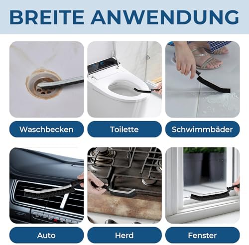 Hartborsten Fugenbürste Bad & Fliesen, Ergonomische Griff, 3er-Set