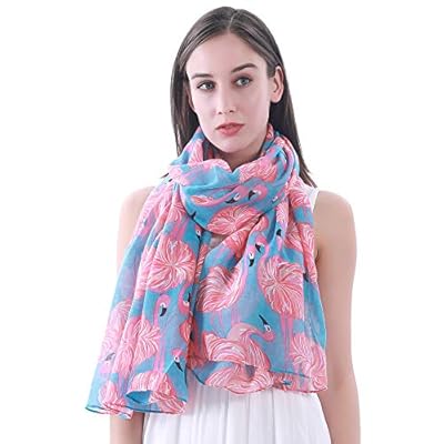 Lina & Lily Flamingo Print Women's Lightweight Scarf