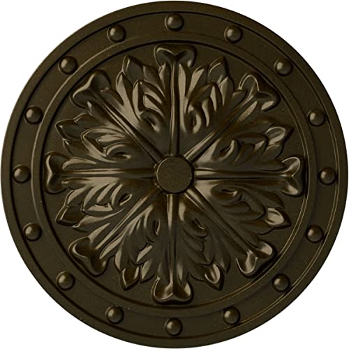 Ekena Millwork CM20FOGGS Foster Acanthus Leaf Ceiling Medallion, Green Gold