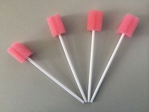 100Pcs of Pink Disposable Sponge Swab for Oral Clinic Cleaning Use