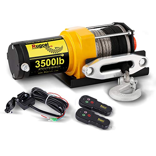 RUGCEL Winch Waterproof IP68 Winch with Hawse Fairlead, Synthetic Rope, 2 Wired Handle and 2 Wireless Remote (3500 lb.Load Capacity) - Thumbnail 4