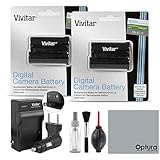 (2 Pack) Vivitar EN-EL15 Battery and Charger Kit for NIKON DSLR D810, D750, D7200, D7100, D7000, D800E, D800, D610, D600, NIKON 1 V1