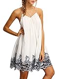 ROMWE Women's Summer Sundress Printed Casual Mini Beach Floral Tunic Dress