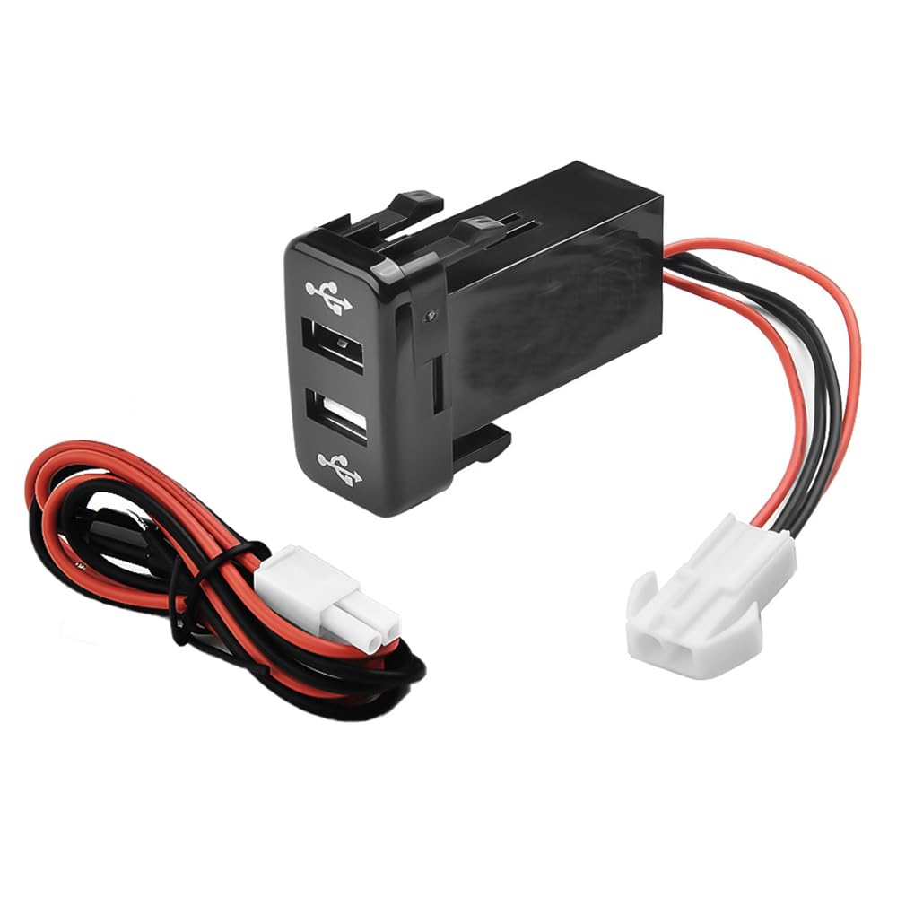 BOOMBOOST 2.1A Dual USB Socket Charger Power Adapter Car Portable Charger Socket Fast Charge Waterproof Compatible for TOYOTA(VIGO)