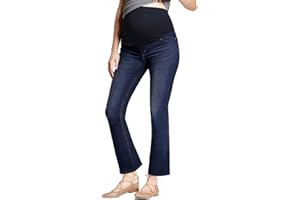 Hybrid & Company Super Comfy Stretch Women's Maternity Bootcut Jeans with Real Pockets