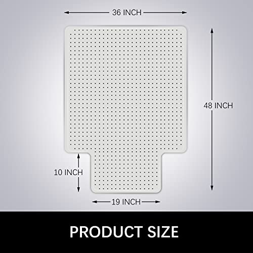 Kuyal Carpet Chair Mat, 48" x 36" PVC Home Office Desk Chair Mat for Floor Protection, Clear