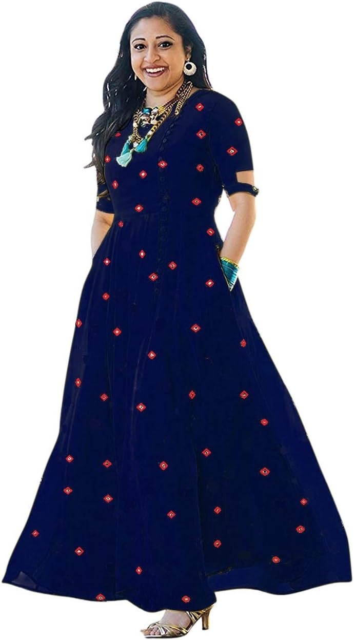 Asha Print Women's Rayon Anarkali Kurta