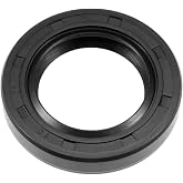 uxcell Oil Seals Rubber TC 25x40x7mm Double Lip w/Spring Black | Nitrile Rubber Cover for Bearing Shaft