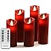 Vinkor Flameless Candles Flickering Candles Burgundy Red Color Decorative Battery Flameless Candle Classic Real Wax Pillar With Dancing LED Flame & 10-key Remote Control 2/4/6/ 8 Hours Timers