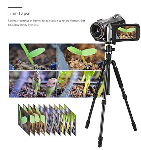 4K Camcorder with 64X Digital Zoom,Connecting with Telescope/LED Light/Microphone &Other Accessories (Camera Bag&64 GB SD Card) by Emperor of Gadgets